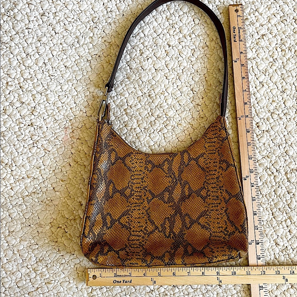 TIGNANELLO PURSE SHOULDER BAG SNAKESKIN LEATHER REPTILE BROWN TO…